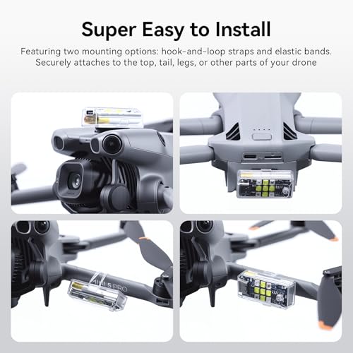 FPVtosky Drone Strobe Light: FAA Compliant Night Flying LED Light with 10 Modes, Compatible with DJI and More