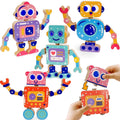 FQKIOMY Montessori Wooden Robot Toy – Snap-Together Building Set for Toddlers Ages 3-5