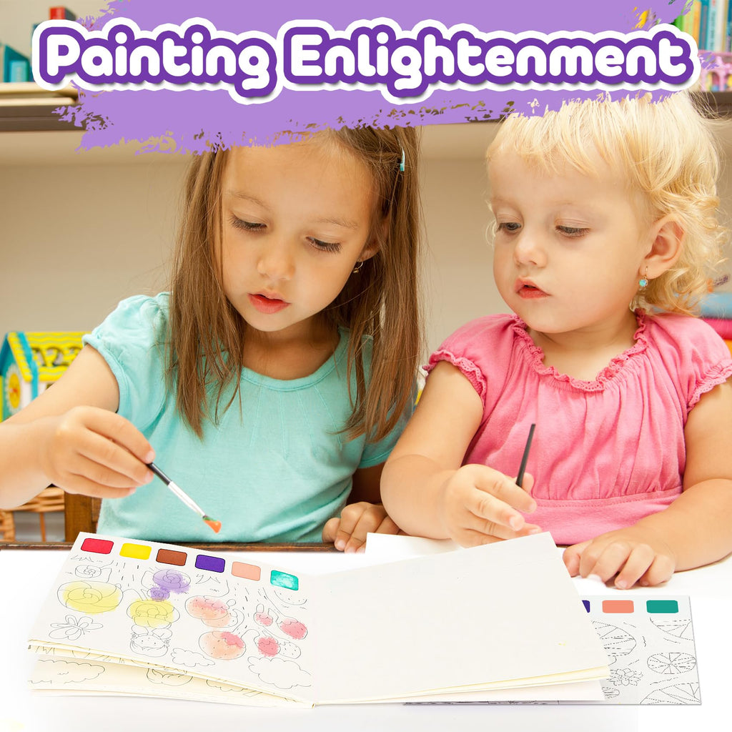 FQKIOMY Paint with Water Books for Kids Ages 3+ (3-Pack) – No-Mess Watercolor Painting for Toddlers, Travel-Friendly Arts & Crafts Activity