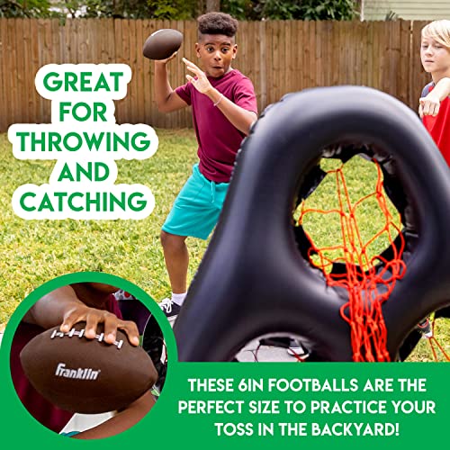 Franklin Sports Kids Mini Footballs Set – 3 Inflatable 6-Inch Toy Footballs with Air Pump