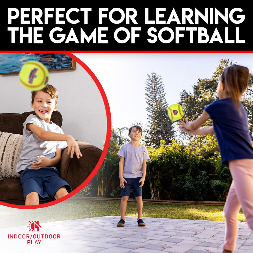 Franklin Sports MyFirst Soft Plush Softball – 4-Inch Yellow Stuffed Toy for Kids, USASB Licensed