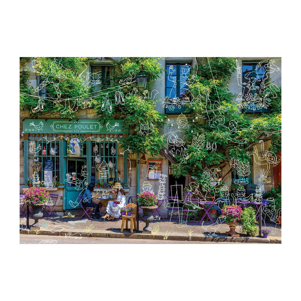 Fred Chez Poulet 1000-Piece Jigsaw Puzzle – Doodle Art with Matte Finish and Soy Ink