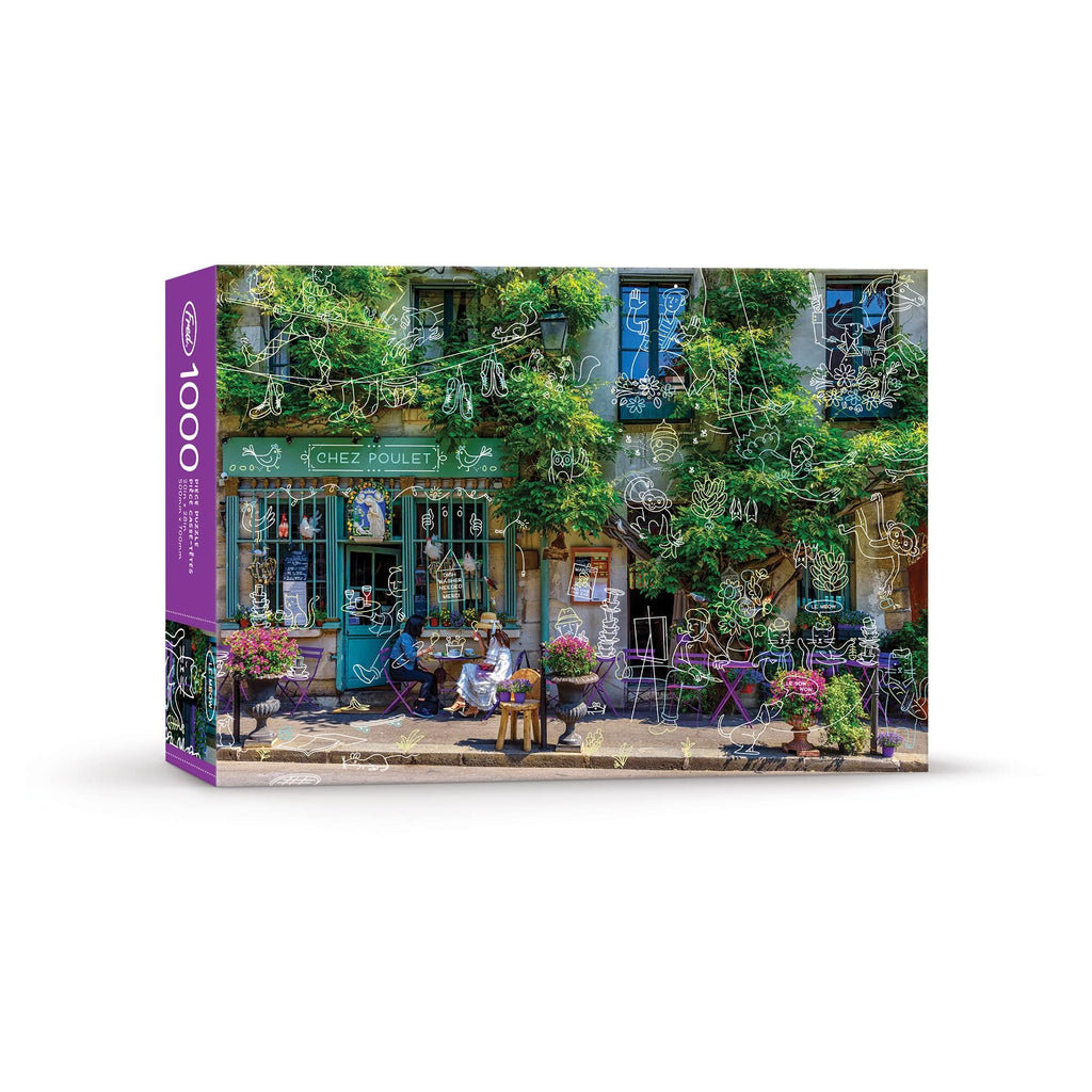 Fred Chez Poulet 1000-Piece Jigsaw Puzzle – Doodle Art with Matte Finish and Soy Ink