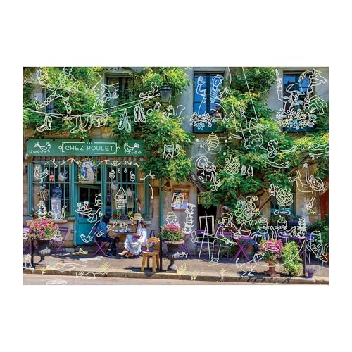 Fred Chez Poulet 1000-Piece Jigsaw Puzzle – Doodle Art with Matte Finish and Soy Ink
