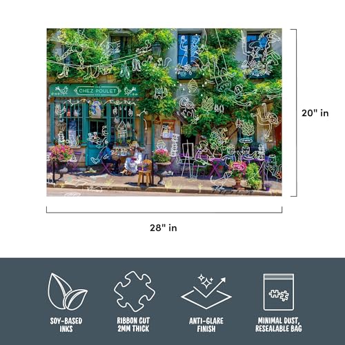 Fred Chez Poulet 1000-Piece Jigsaw Puzzle – Doodle Art with Matte Finish and Soy Ink