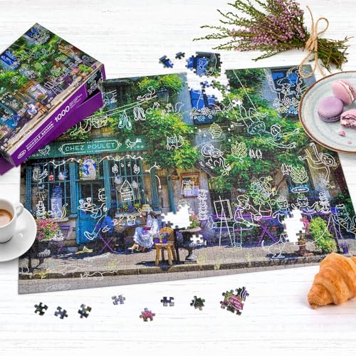 Fred Chez Poulet 1000-Piece Jigsaw Puzzle – Doodle Art with Matte Finish and Soy Ink