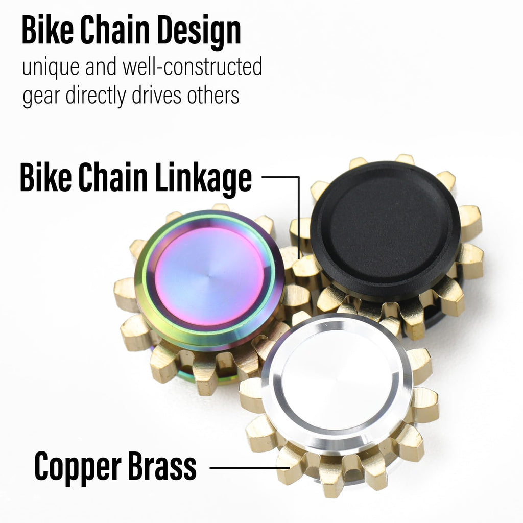 FREELOVE Gear Metal Fidget Spinner – Small Mini Copper Brass EDC Fidget Toy for Adults