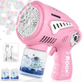 FREQUENT BUBBLES Big Bubble Gun - Rechargeable 72-Hole Bubble Machine with LED Lights for Kids Ages 3+