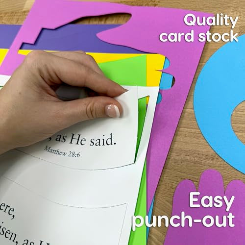 FreshCut Crafts Easter Devotional He is Risen Punch-Out Paper Bible Craft Kit – 12 Pack for Kids Ages 5+