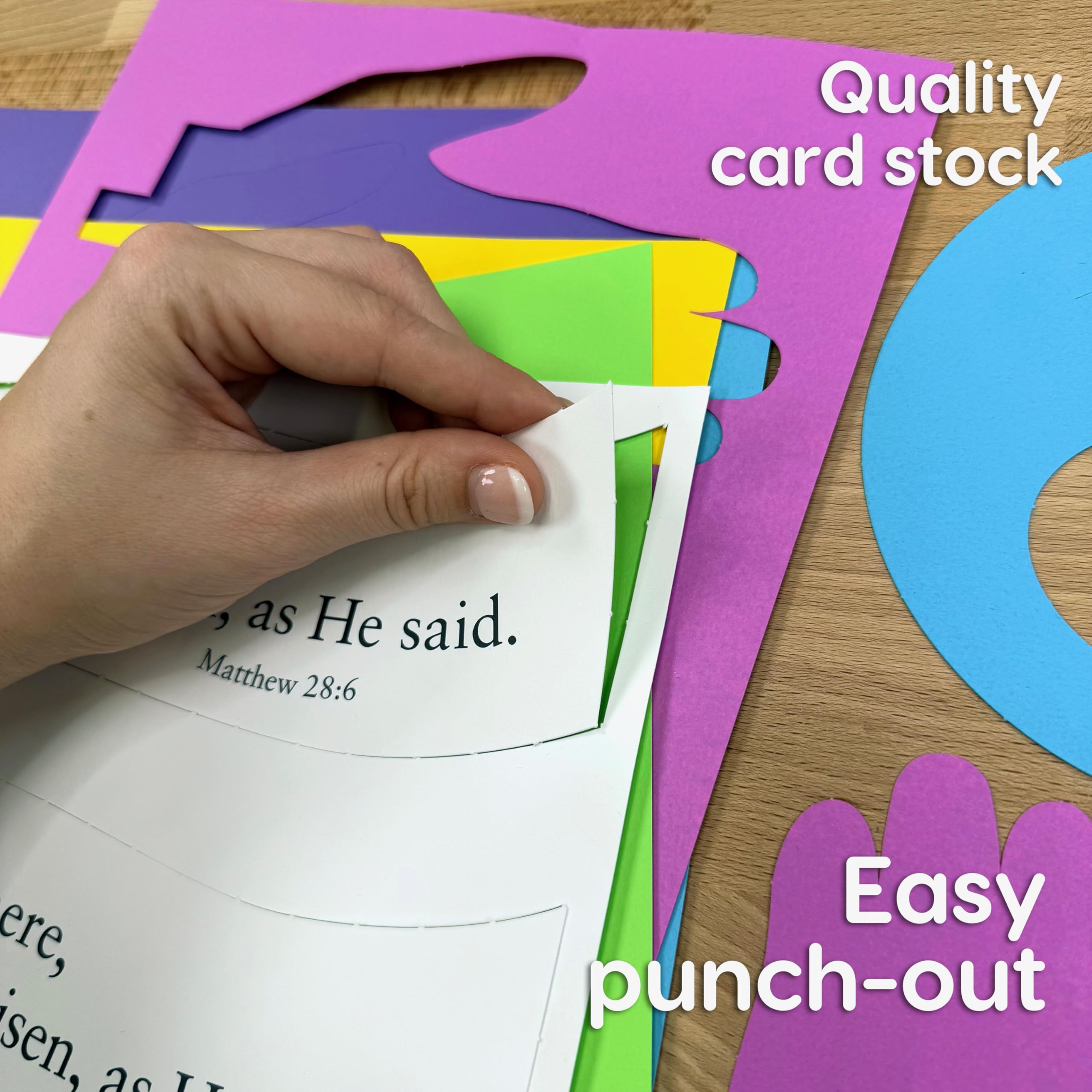 FreshCut Crafts Easter Devotional He is Risen Punch-Out Paper Bible Craft Kit – 12 Pack for Kids Ages 5+