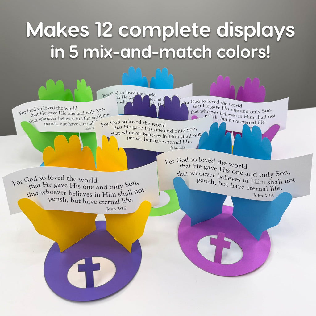 FreshCut Crafts John 3:16 3-D Paper Craft Kit – 12 Tabletop Displays for Kids Ages 5+