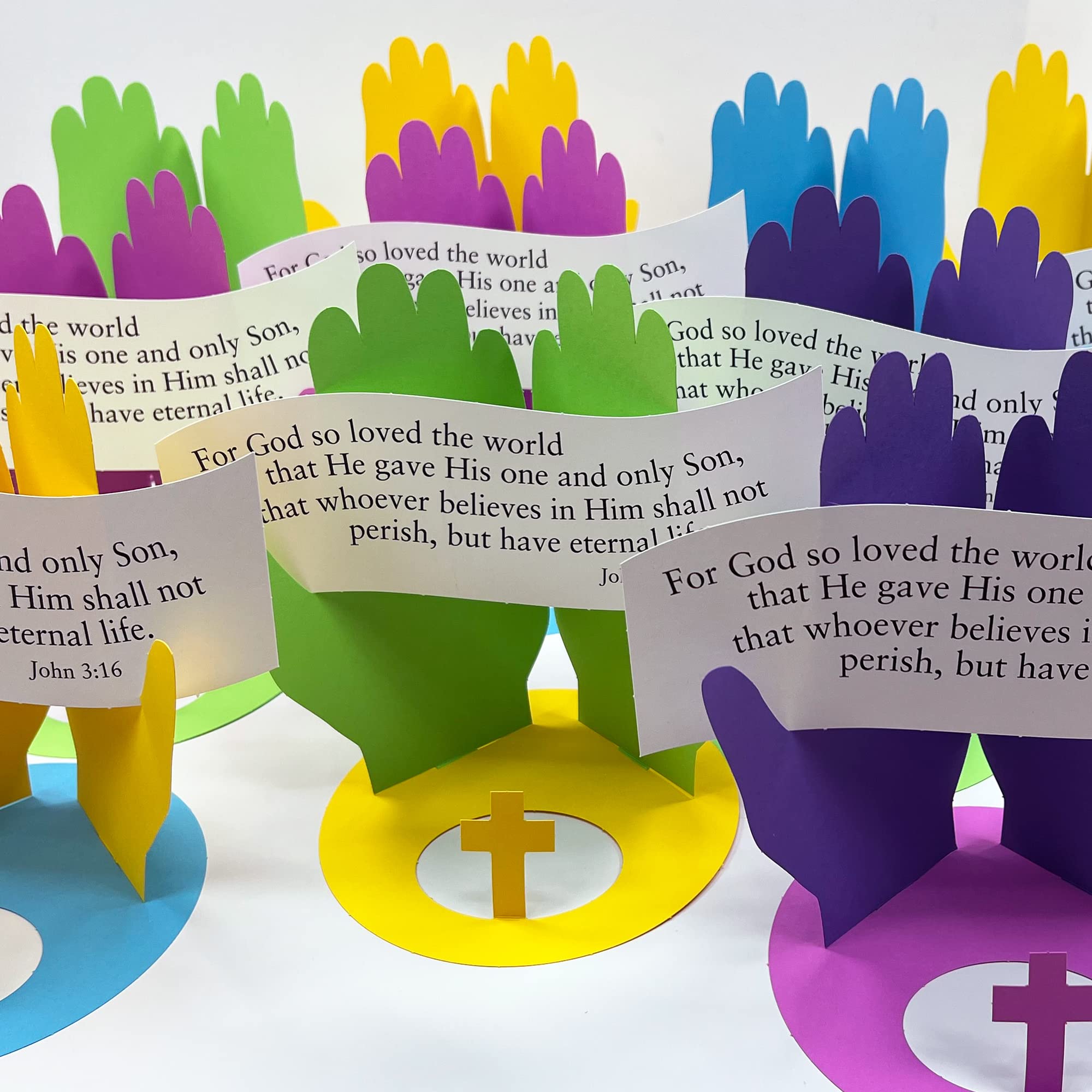 FreshCut Crafts John 3:16 3-D Paper Craft Kit – 12 Tabletop Displays for Kids Ages 5+