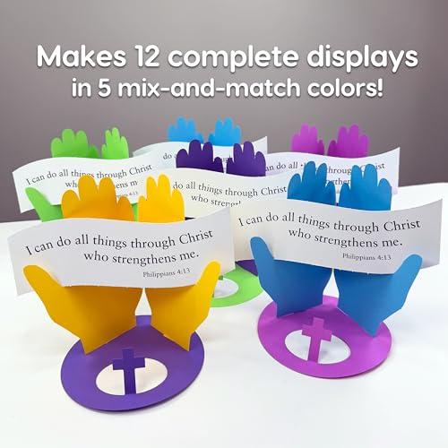 FreshCut Crafts Philippians 4:13 Punch-Out 3-D Paper Kit - 12 Colorful Tabletop Bible Crafts for Kids Ages 5+