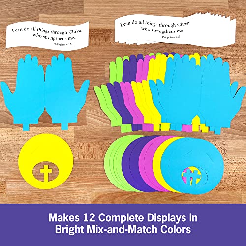 FreshCut Crafts Philippians 4:13 Punch-Out 3-D Paper Kit - 12 Colorful Tabletop Bible Crafts for Kids Ages 5+