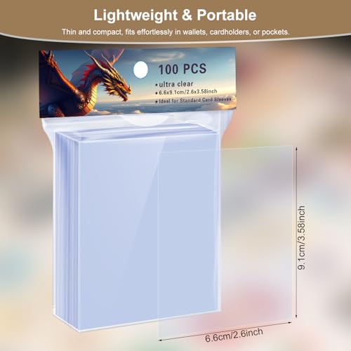 Frinail 1000 Clear Penny Sleeves for Trading Cards - Reinforced Edges, Standard Size 66x91mm