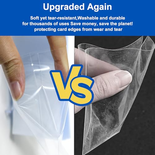 Frinail 1000 Clear Penny Sleeves for Trading Cards - Reinforced Edges, Standard Size 66x91mm