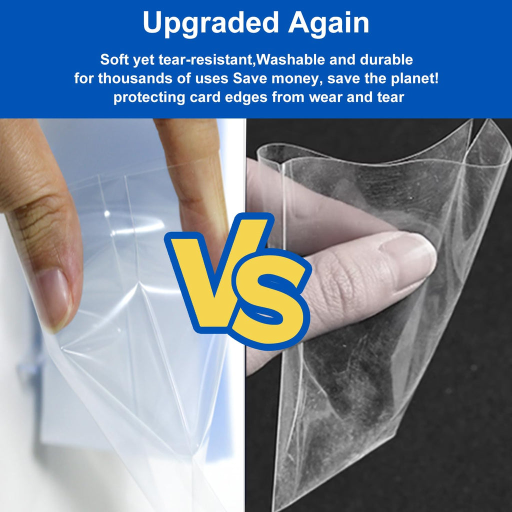 Frinail 1000 Clear Penny Sleeves for Trading Cards - Reinforced Edges, Standard Size 66x91mm