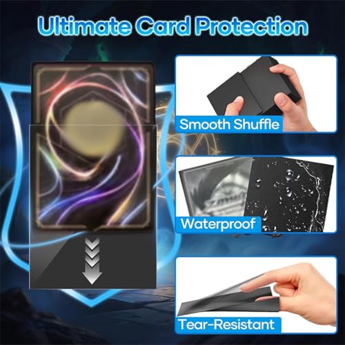 Frinail 300ct Standard Matte Card Sleeves - 3 Colors (Black, Red, Dark Blue) - 66x91mm - for MTG, Yu-Gi-Oh!, Lorcana, and More