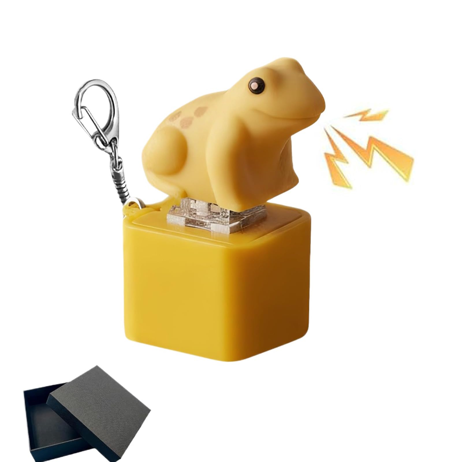 Frog Croaking Fidget Keychain – Realistic Sound & Lights, Keyboard Clicker for Stress Relief