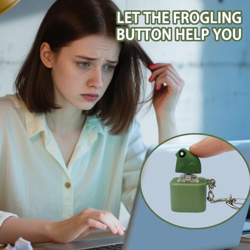 Frog Croaking Fidget Toy with LED Lights - Cute Keychain Stress Relief for Adults, ADHD & Autism