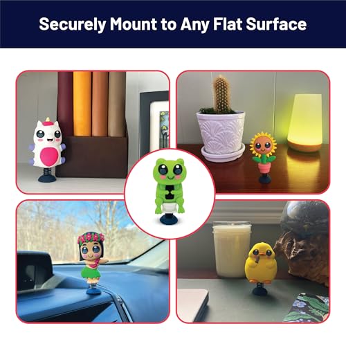 Frog on Toilet Dashboard Dancer – Bobblehead Frog Scrolling on Phone – Funny Car Dashboard Toy by GOOFBALLS