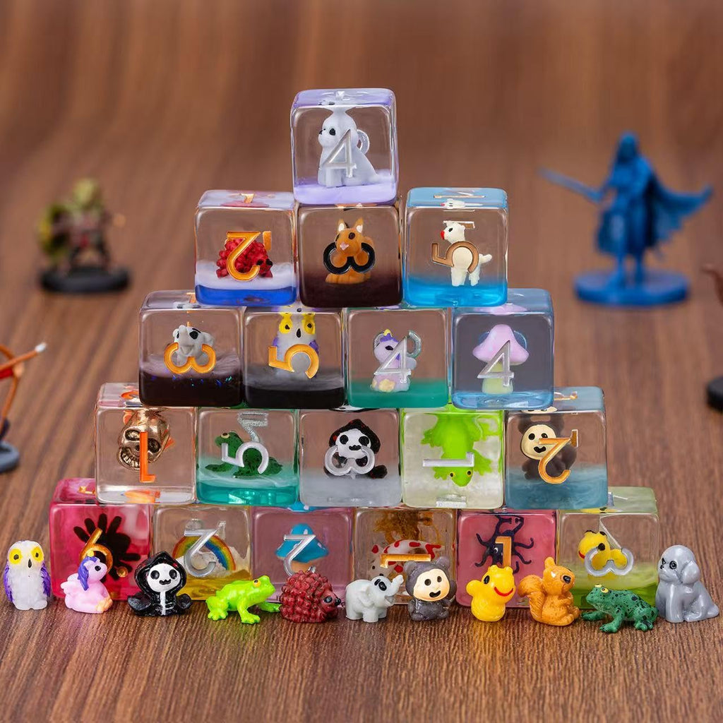 Frog Resin Dice Set – 7 Polyhedral Dice for D&D and RPG Games