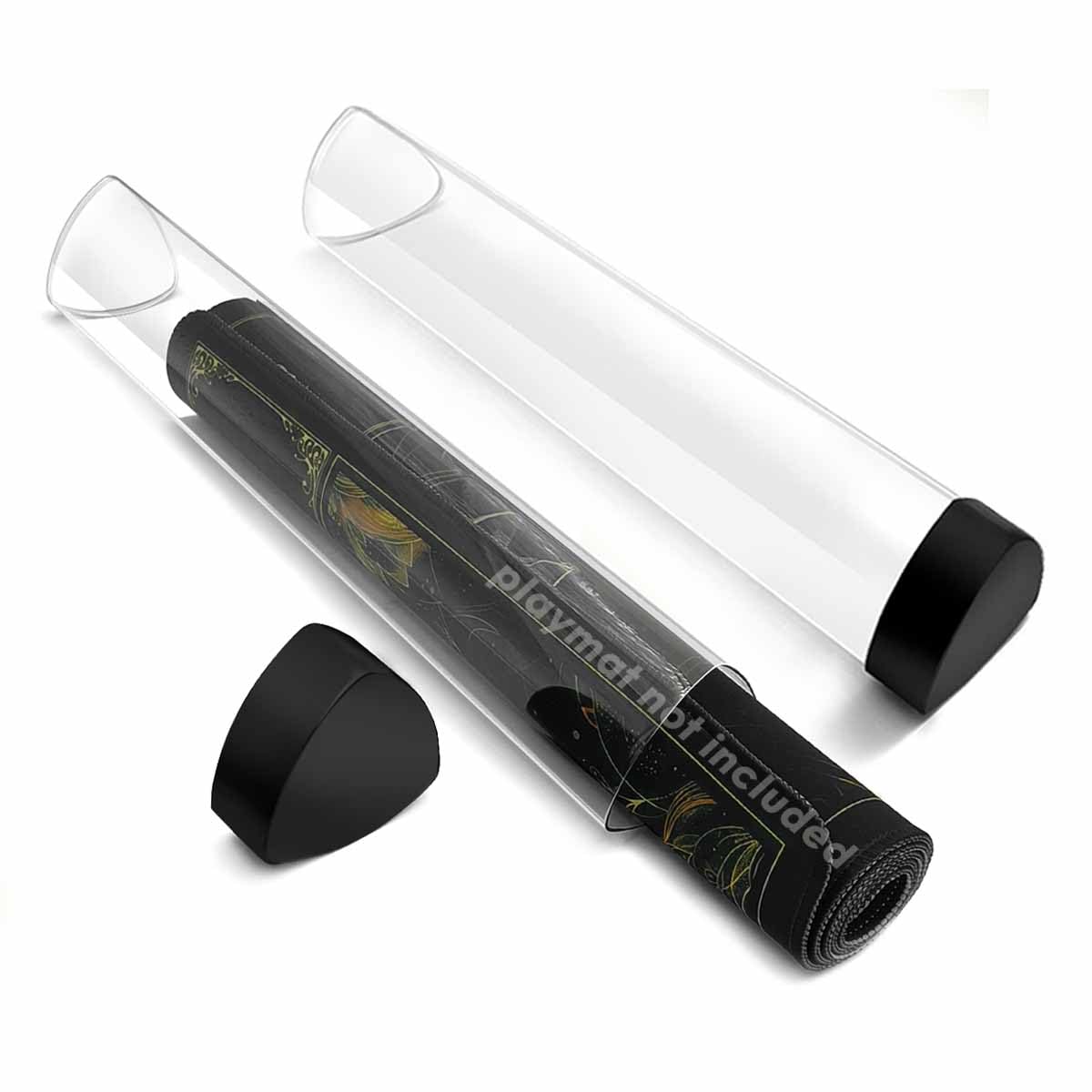 FROGIGO Prism-Shaped Playmat Tube - 2 Pack Non-Slip TCG Mat Storage Case with Black Cap