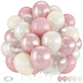 Froova 12-Inch Dusty Pink Balloons - 50 Piece Set with Pearl & Clear Balloons for Baby Shower, Wedding, Birthday Decor