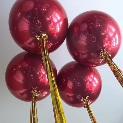 Froova 14-Piece Burgundy Foil Balloon Set – 22/15/10 Inch Maroon Metallic 4D Balloons for Parties