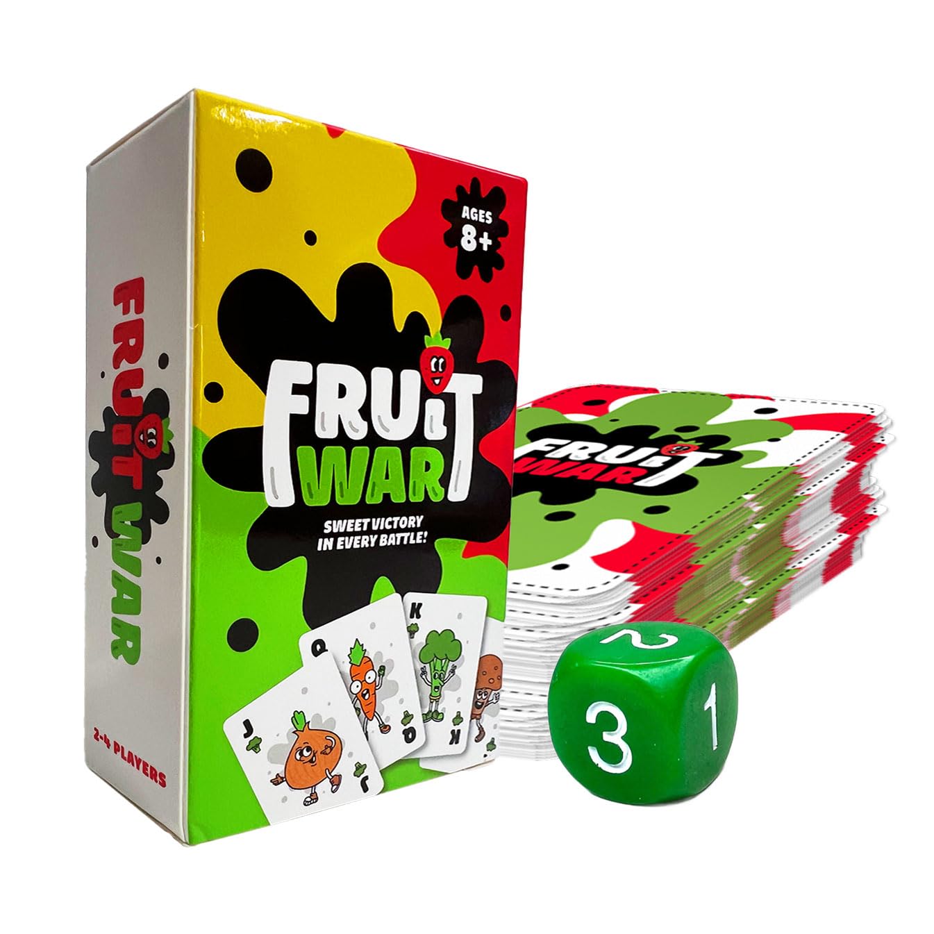 Fruit War Card Game – A Fast Twist on the Classic War Game for 2-4 Players, Ages 8+