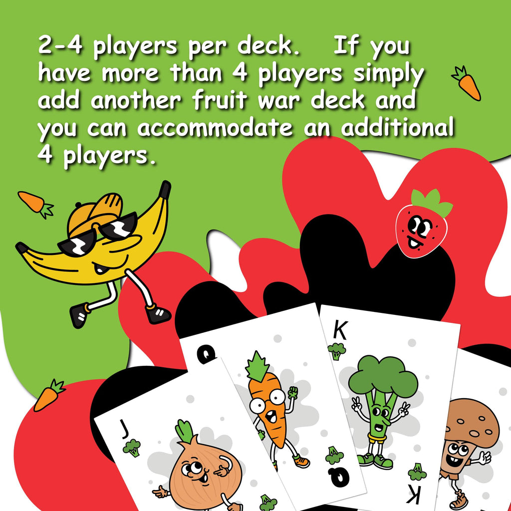Fruit War Card Game – A Fast Twist on the Classic War Game for 2-4 Players, Ages 8+