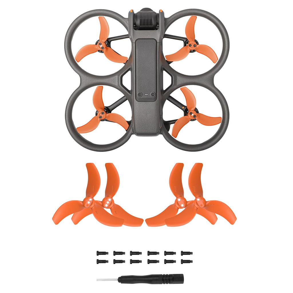 FSIDIWT Avata 2 Propellers Replacement – Low Noise Orange Blades with Screws and Screwdriver for DJI Avata 2 Drone (4-Pack)