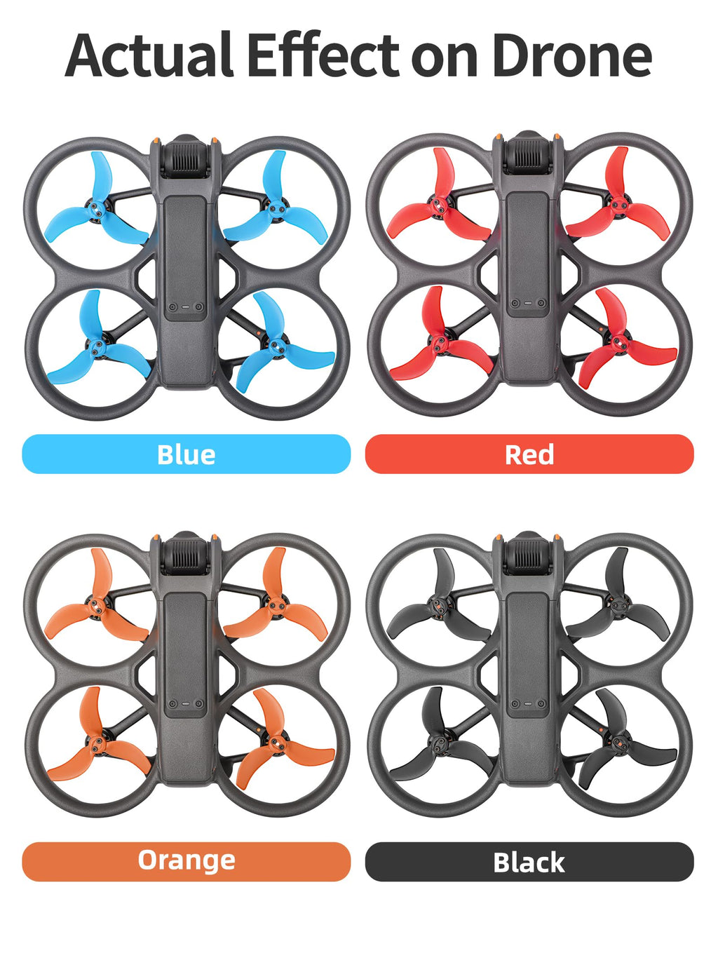 FSIDIWT Avata 2 Propellers Replacement – Low Noise Orange Blades with Screws and Screwdriver for DJI Avata 2 Drone (4-Pack)