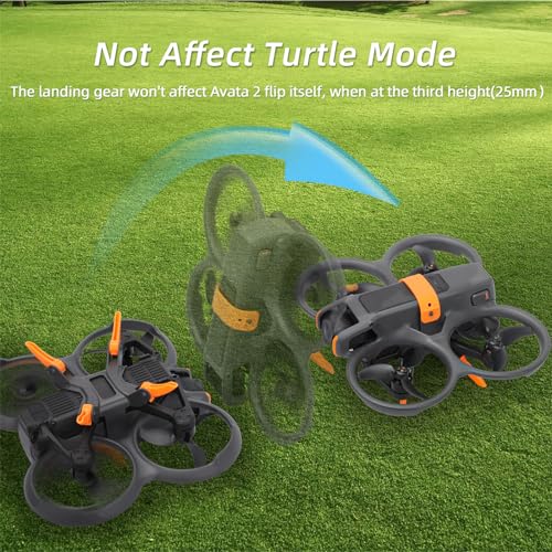 FSIDIWT Orange Foldable Landing Gear for DJI Avata 2 – Adjustable Height Extension Legs (25-41mm) Quick Release