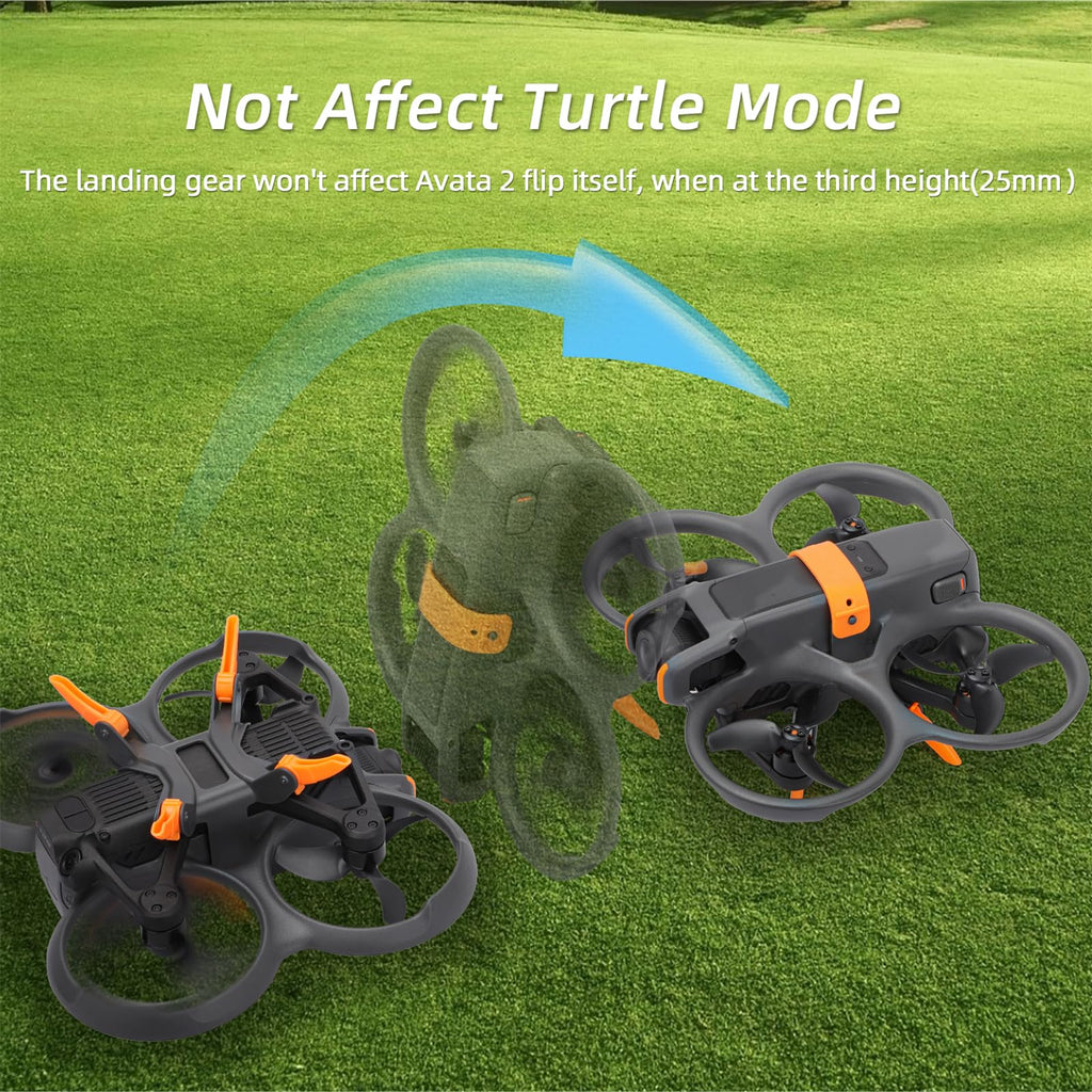 FSIDIWT Orange Foldable Landing Gear for DJI Avata 2 – Adjustable Height Extension Legs (25-41mm) Quick Release