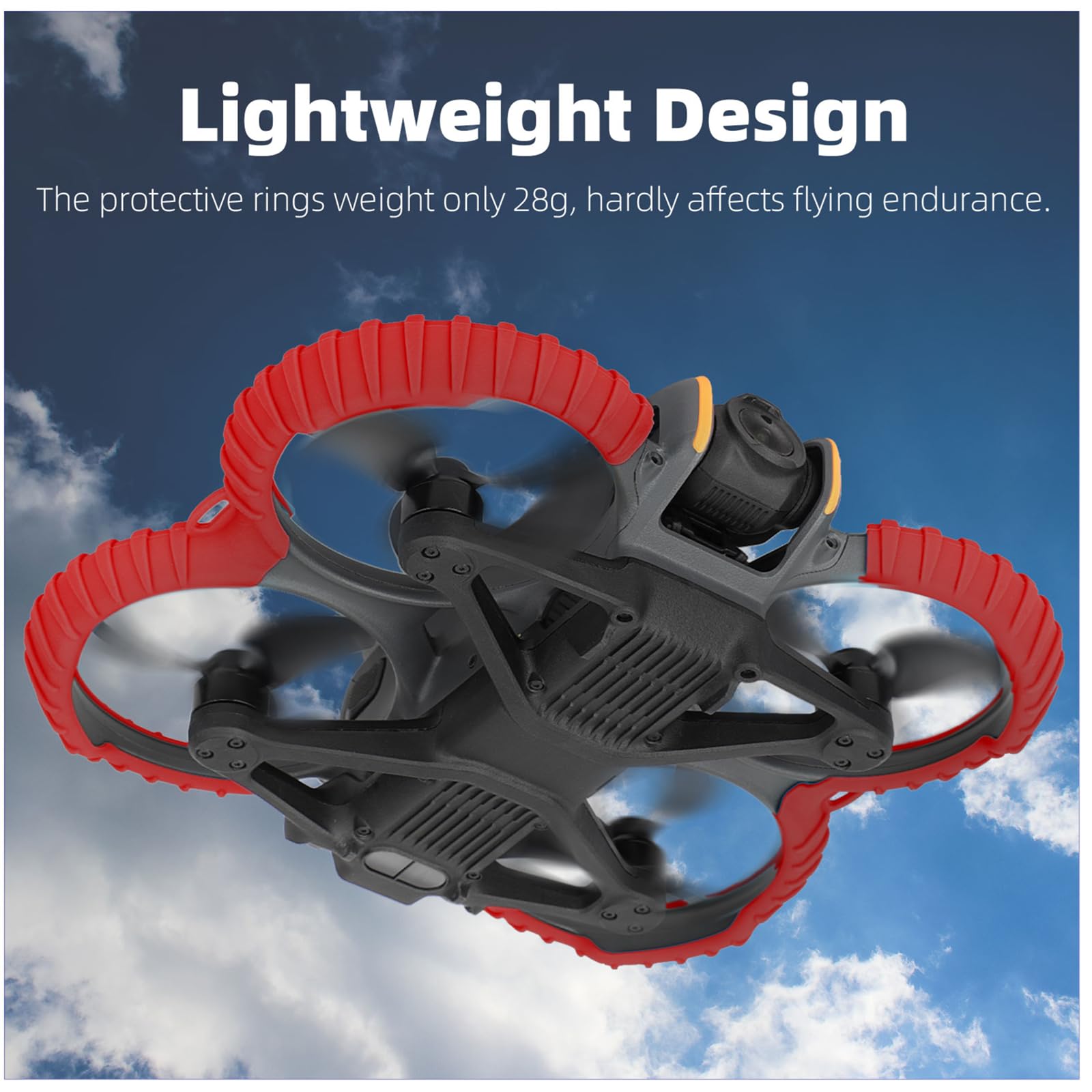 FSIDIWT Orange Silicone Propeller Guard Protector for DJI Avata 2 – Anti-Collision Bumper Ring
