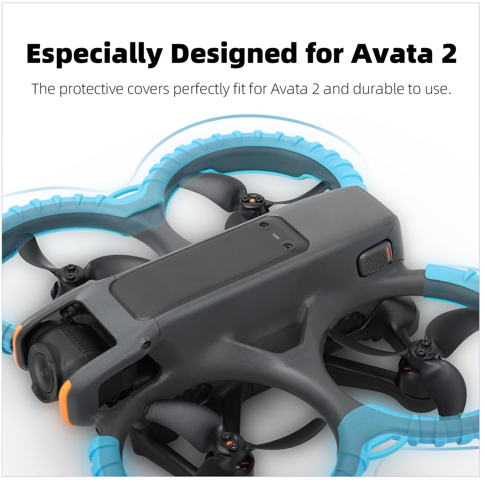 FSIDIWT Orange Silicone Propeller Guard Protector for DJI Avata 2 – Anti-Collision Bumper Ring