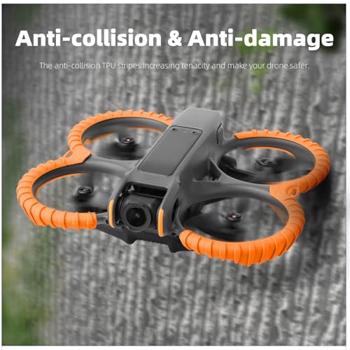 FSIDIWT Orange Silicone Propeller Guard Protector for DJI Avata 2 – Anti-Collision Bumper Ring