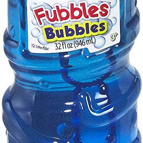 Fubbles 32oz Bubble Solution Refill with Wand - Non-Toxic, No Dyes for Kids Ages 3+