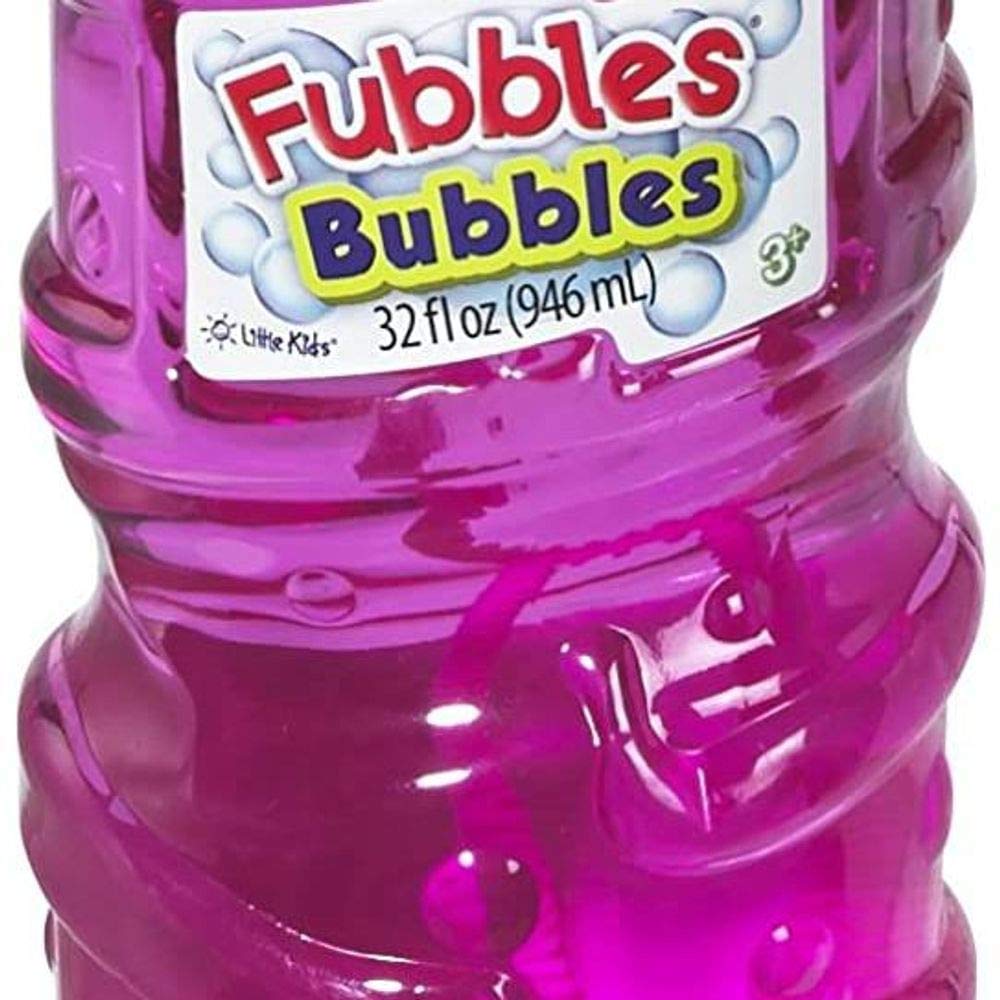 Fubbles 32oz Bubble Solution Refill with Wand - Non-Toxic, No Dyes for Kids Ages 3+