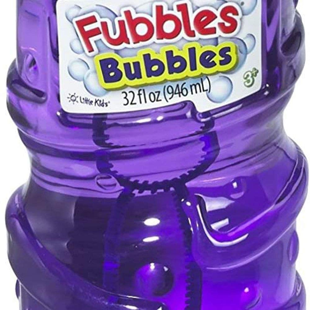 Fubbles 32oz Bubble Solution Refill with Wand - Non-Toxic, No Dyes for Kids Ages 3+