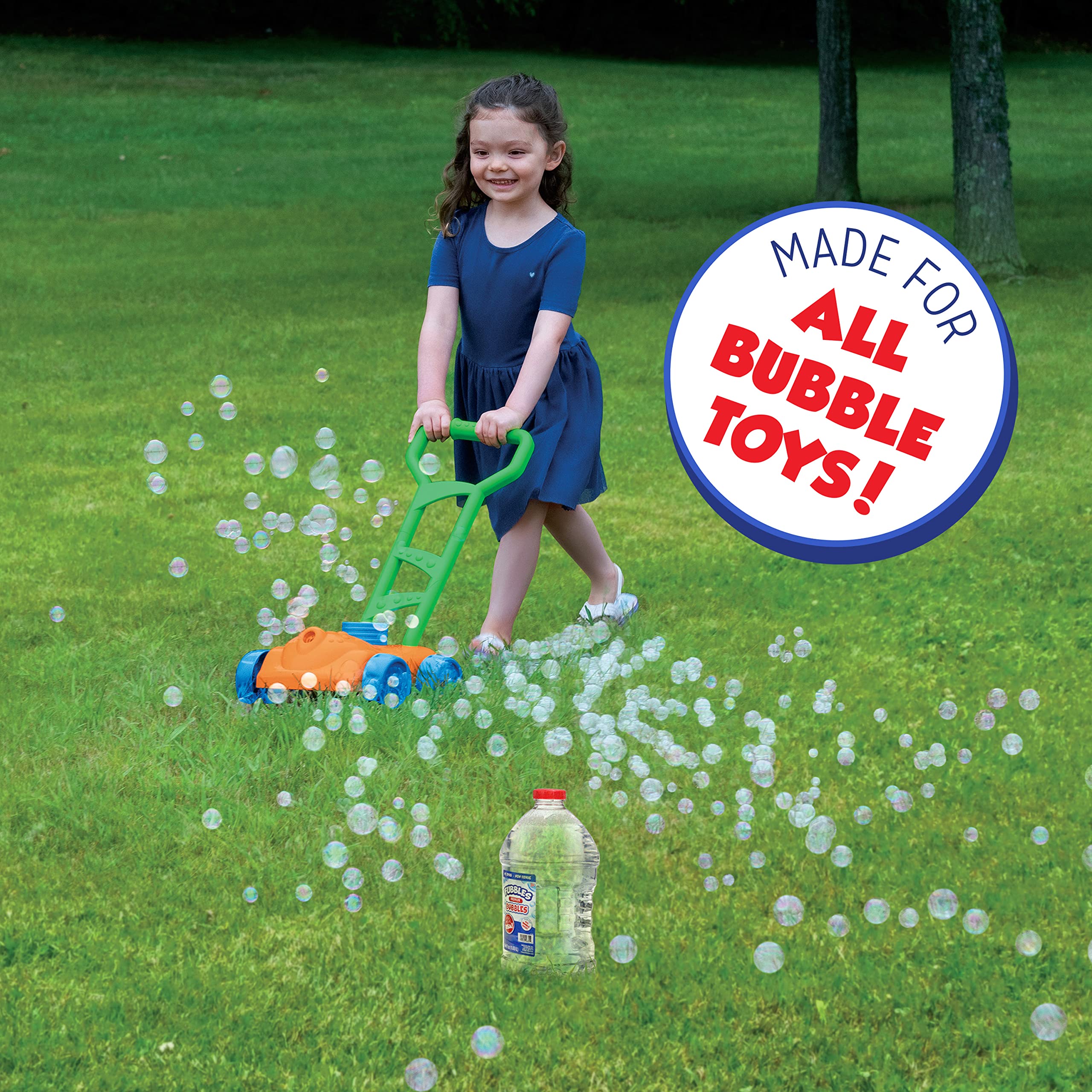 Fubbles 64 oz Bubble Solution Refill – Non-Toxic, Made in USA – Bulk Bubble Machine Refill