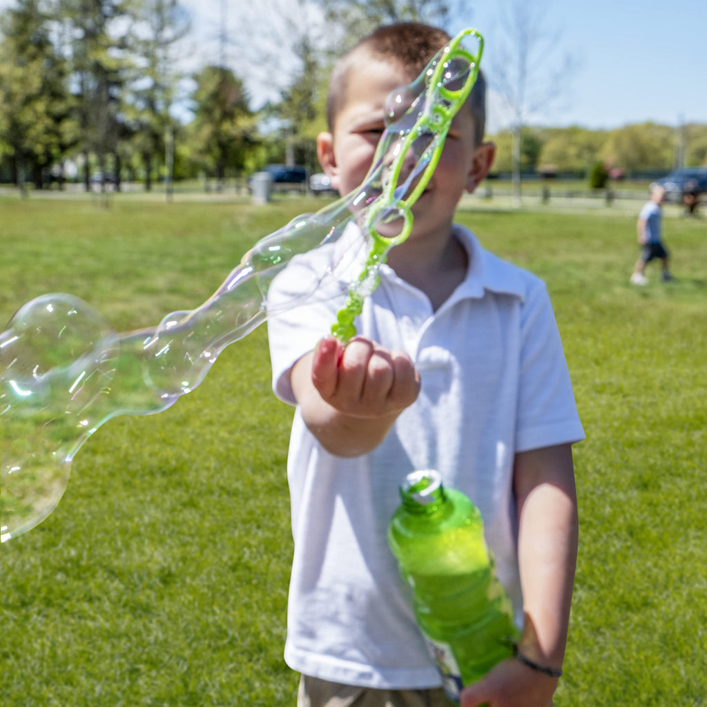 Fubbles 64oz Non-Toxic Bubble Solution Refill with Multi-Hole Wand – Safe for Kids 3+