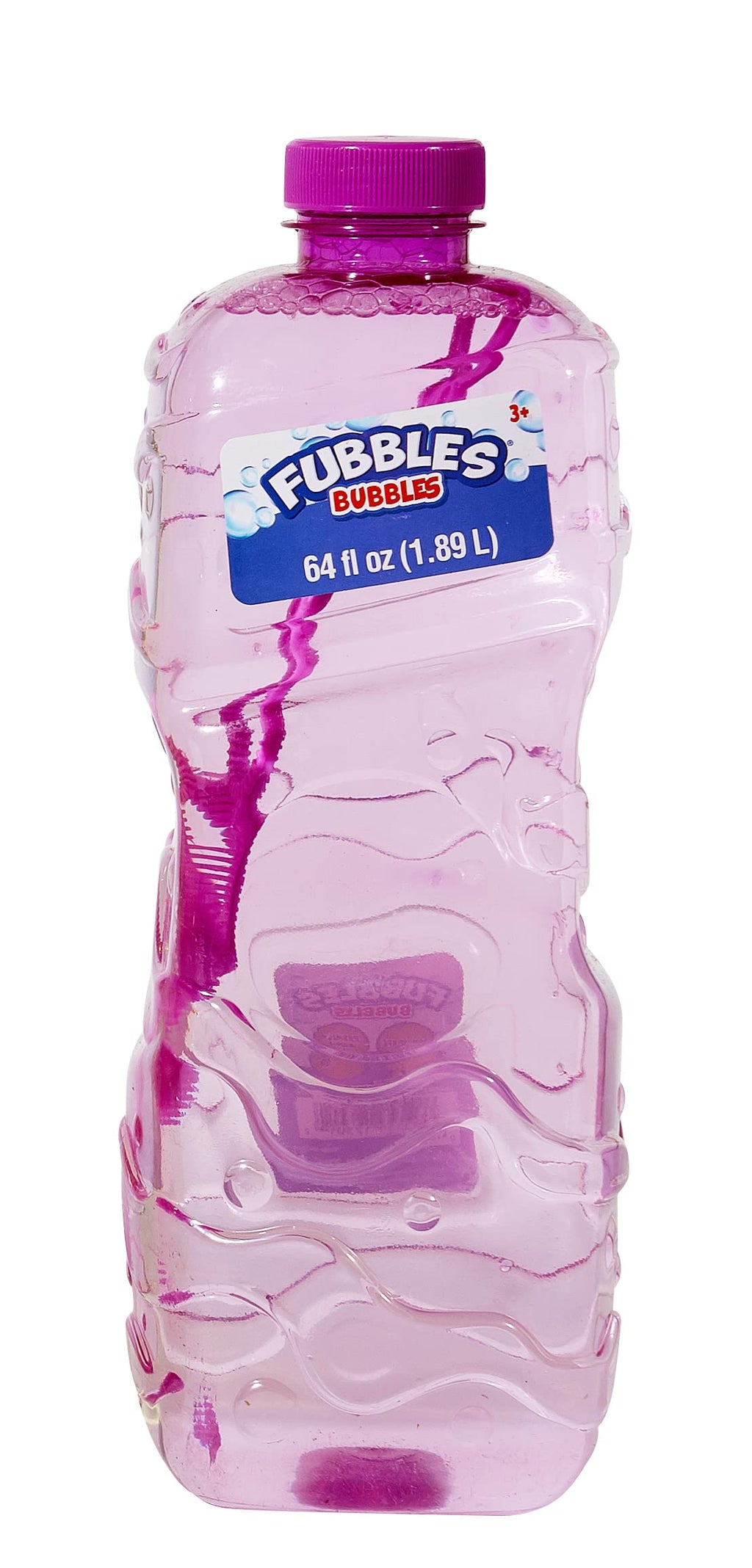 Fubbles 64oz Non-Toxic Bubble Solution Refill with Multi-Hole Wand – Safe for Kids 3+