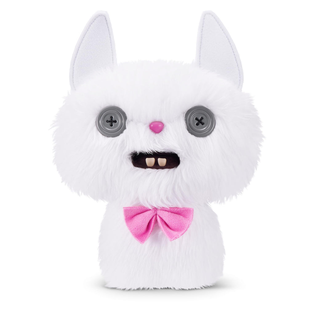 Fuggler Alley Cats 9-Inch Plush Toy (Cheezee) White: Funny Ugly Monster Stuffed Animal with Human-Like Teeth, Collectible for Kids & Adults