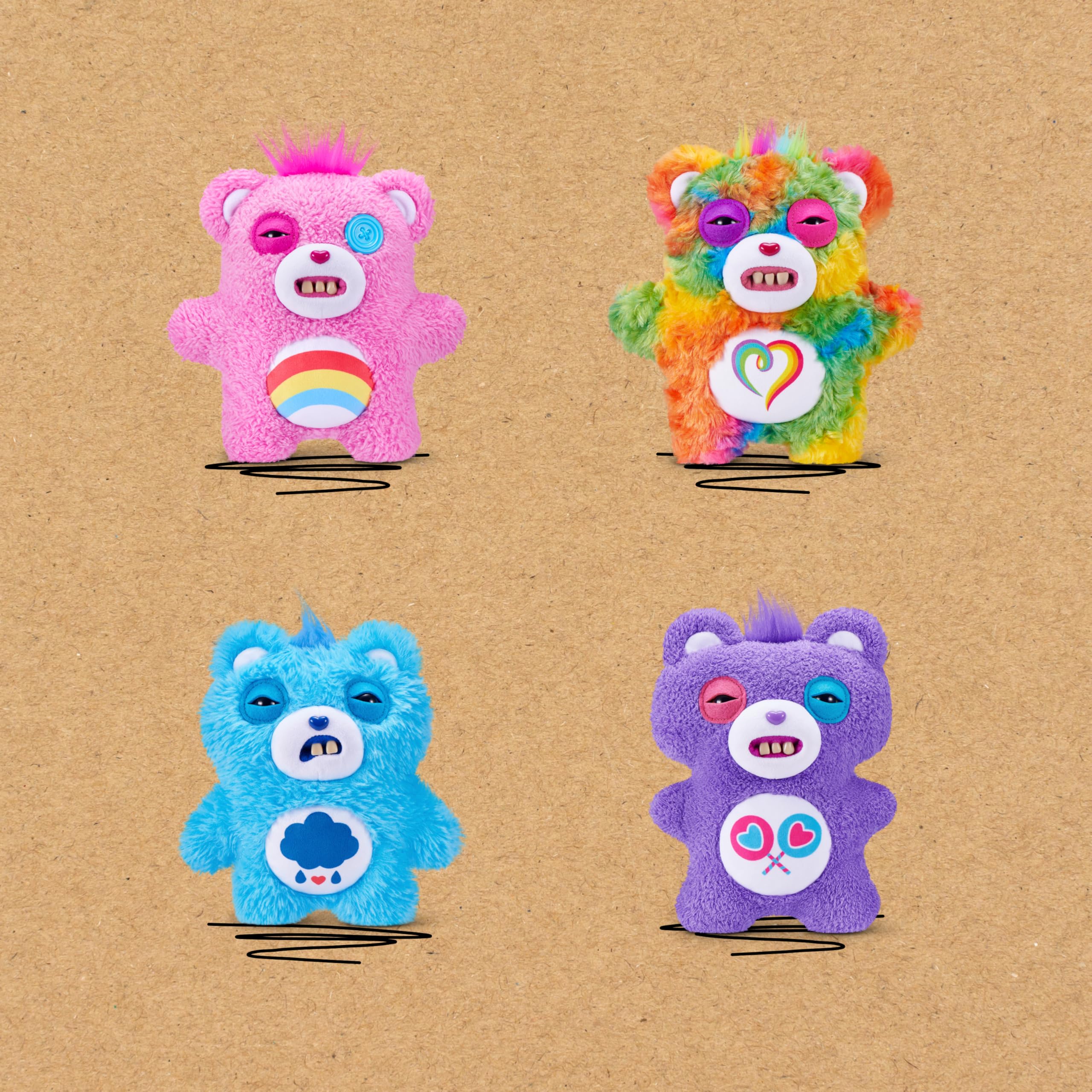 Fuggler Care Bears Togetherness Bear 9-Inch Plush – Funny Ugly Monster Stuffed Animal with Human-Like Teeth by ZURU