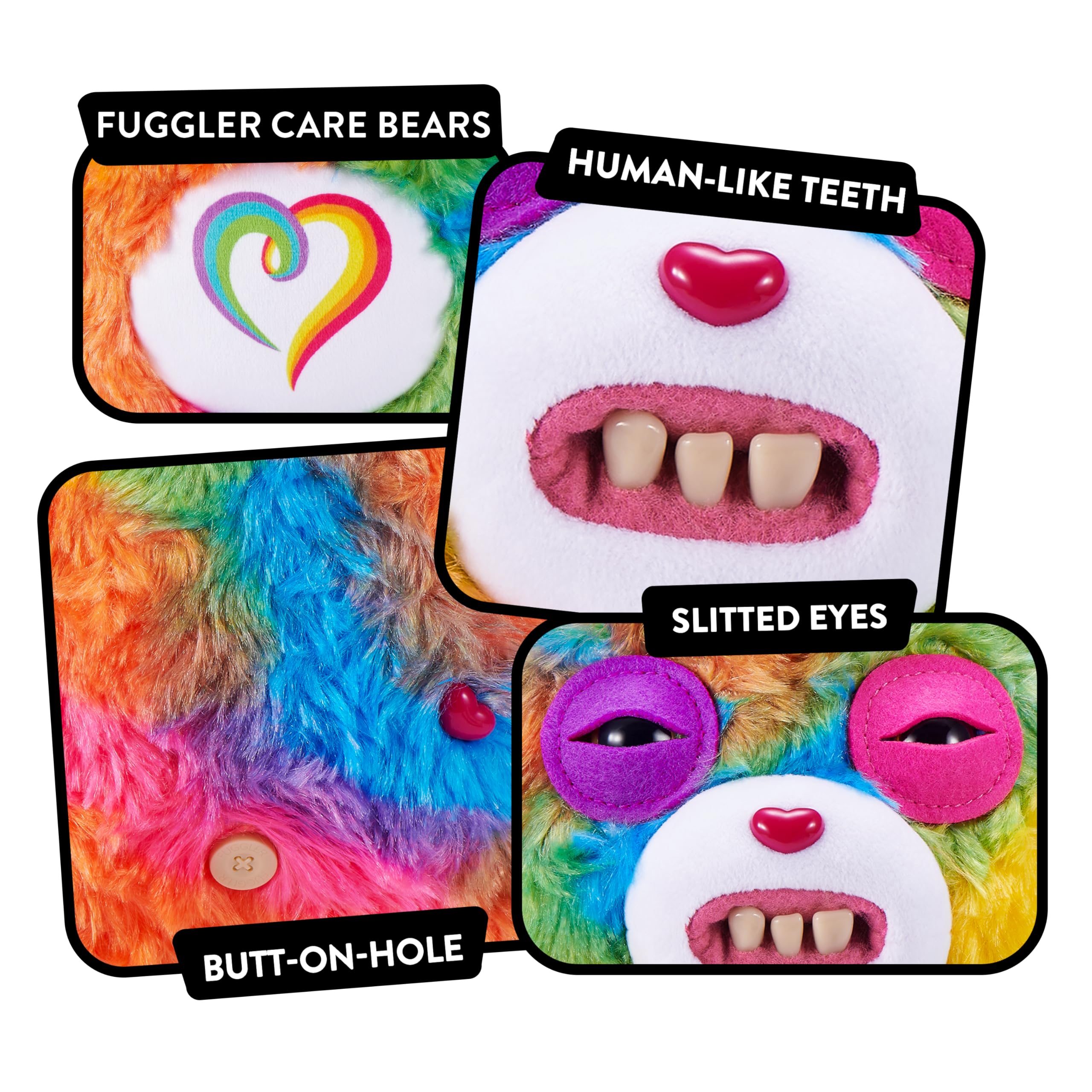 Fuggler Care Bears Togetherness Bear 9-Inch Plush – Funny Ugly Monster Stuffed Animal with Human-Like Teeth by ZURU