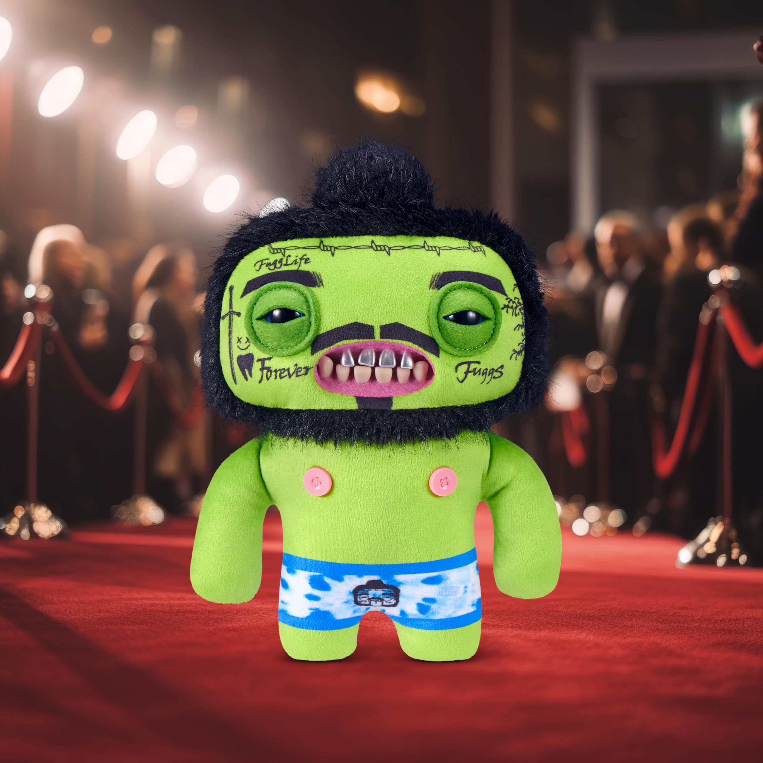 Fuggler Fugg Stars 9-Inch Plush Toy (Rhymer Mcslimer) – Funny Ugly Monster with Human Teeth by ZURU
