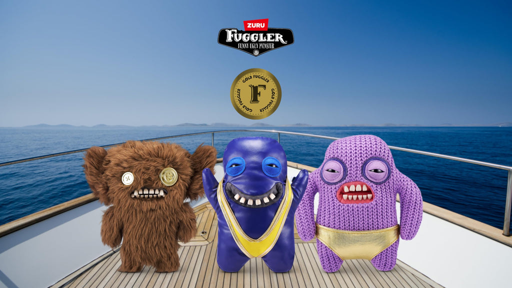 Fuggler Gold Fuggs (Grin Grin) - 9" Funny Ugly Monster Plush with Gold Foil Print