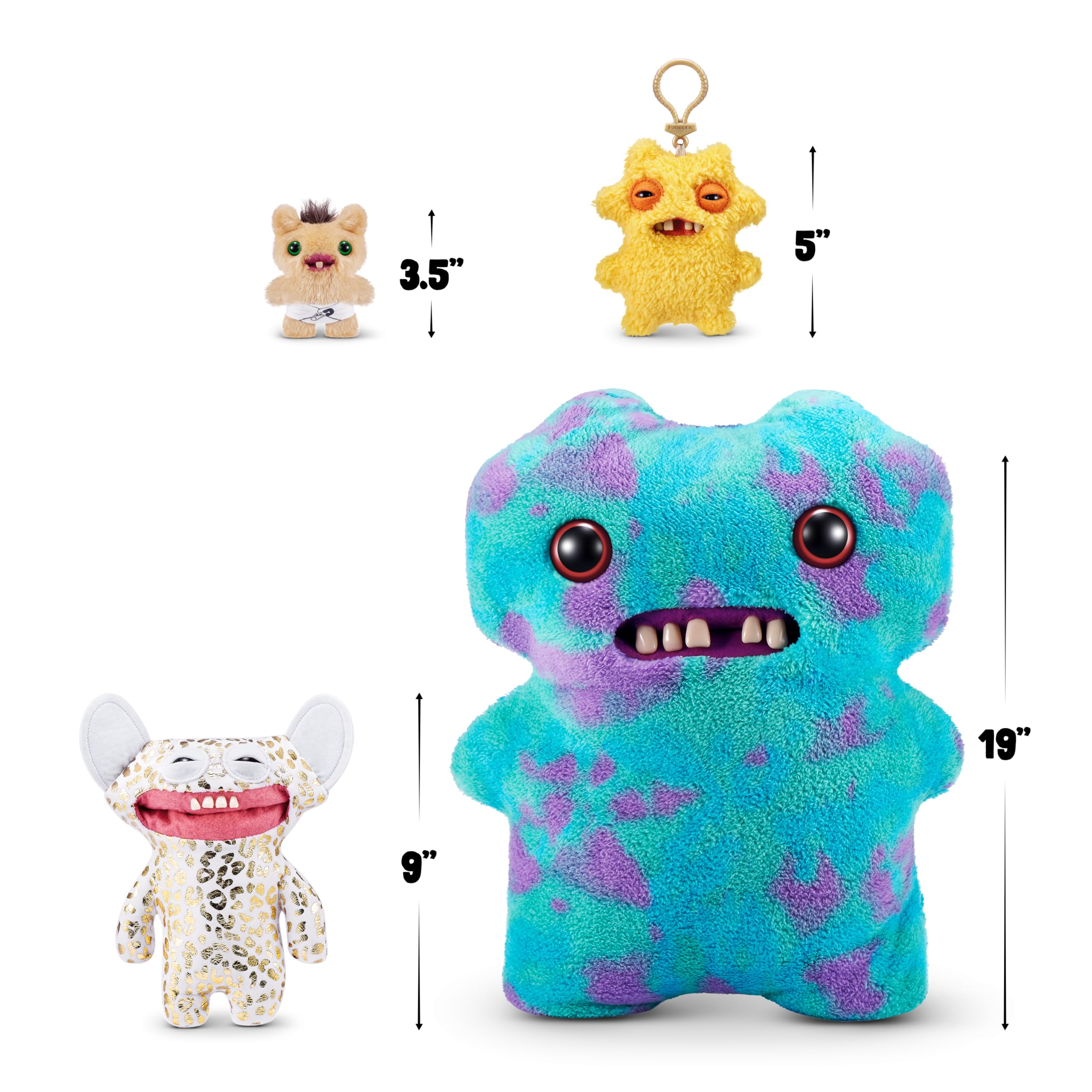 Fuggler Gold Fuggs (Grin Grin) - 9" Funny Ugly Monster Plush with Gold Foil Print